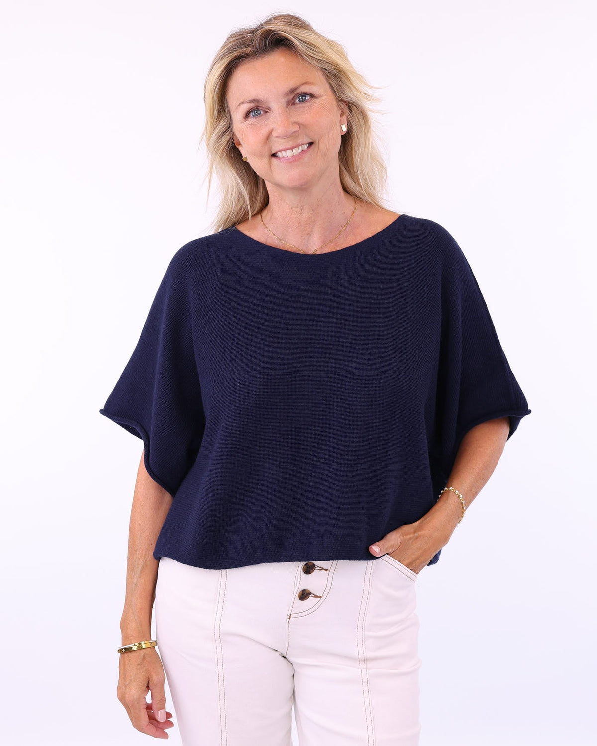 Cashmere Blend Short Tunic Top