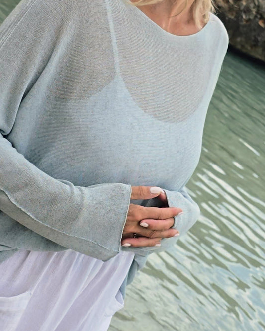 Linen Blend Long Sleeve Tunic