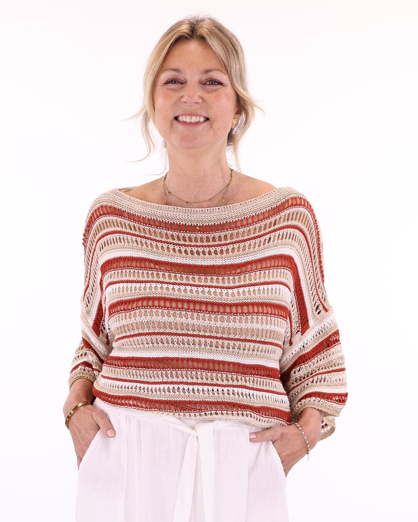 Cotton Blend Sienna Stripey Top