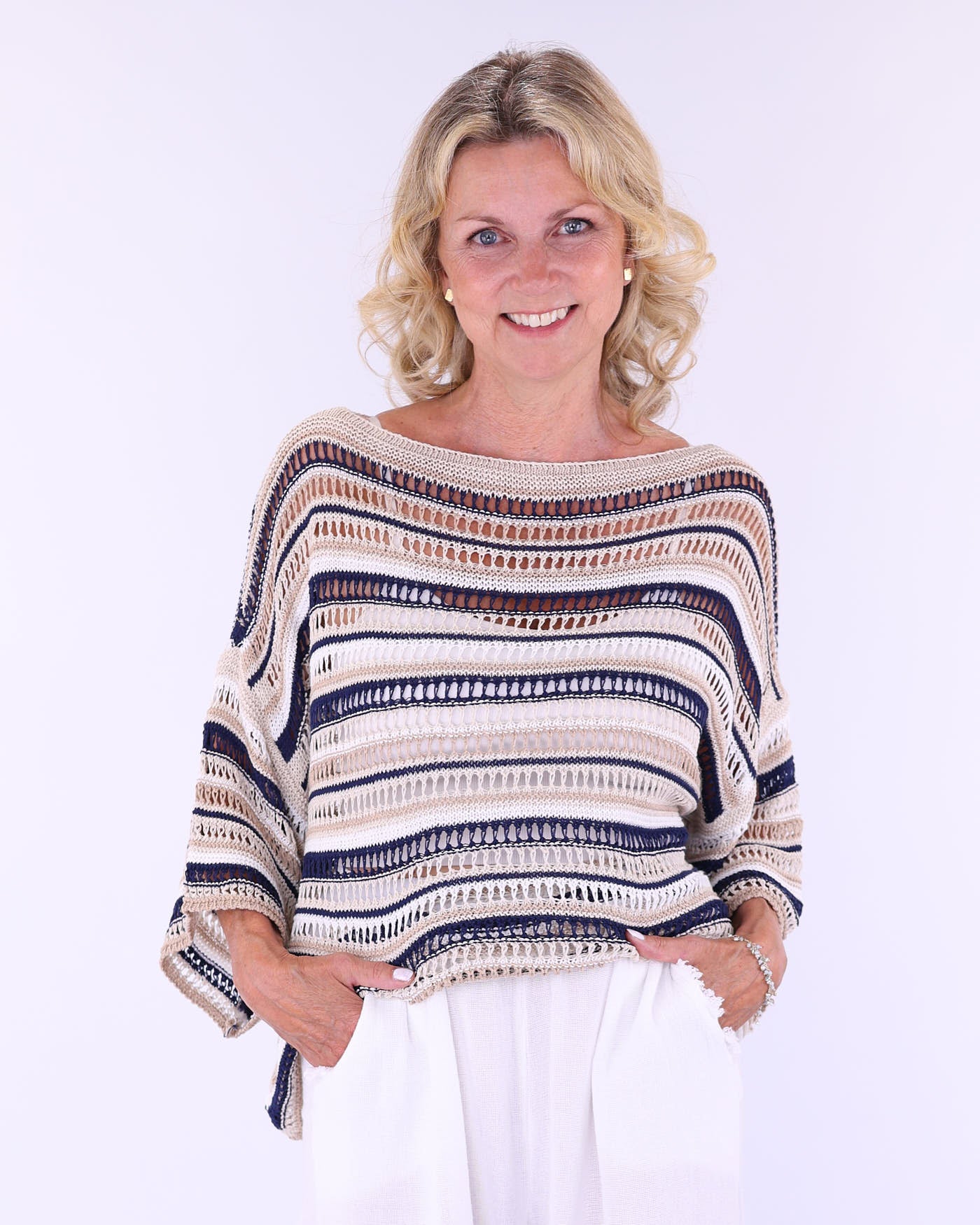 Cotton Blend Sienna Stripey Top