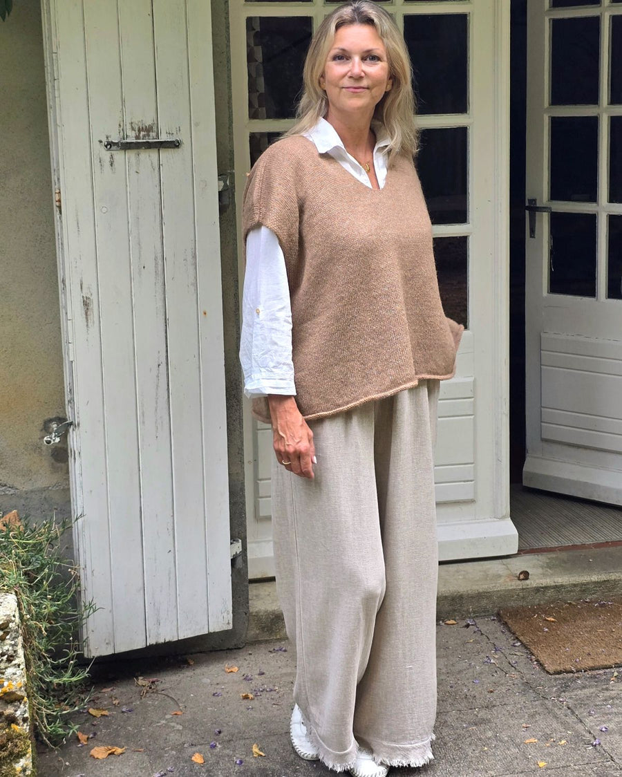 Alpaca Blend V Neck Tunic