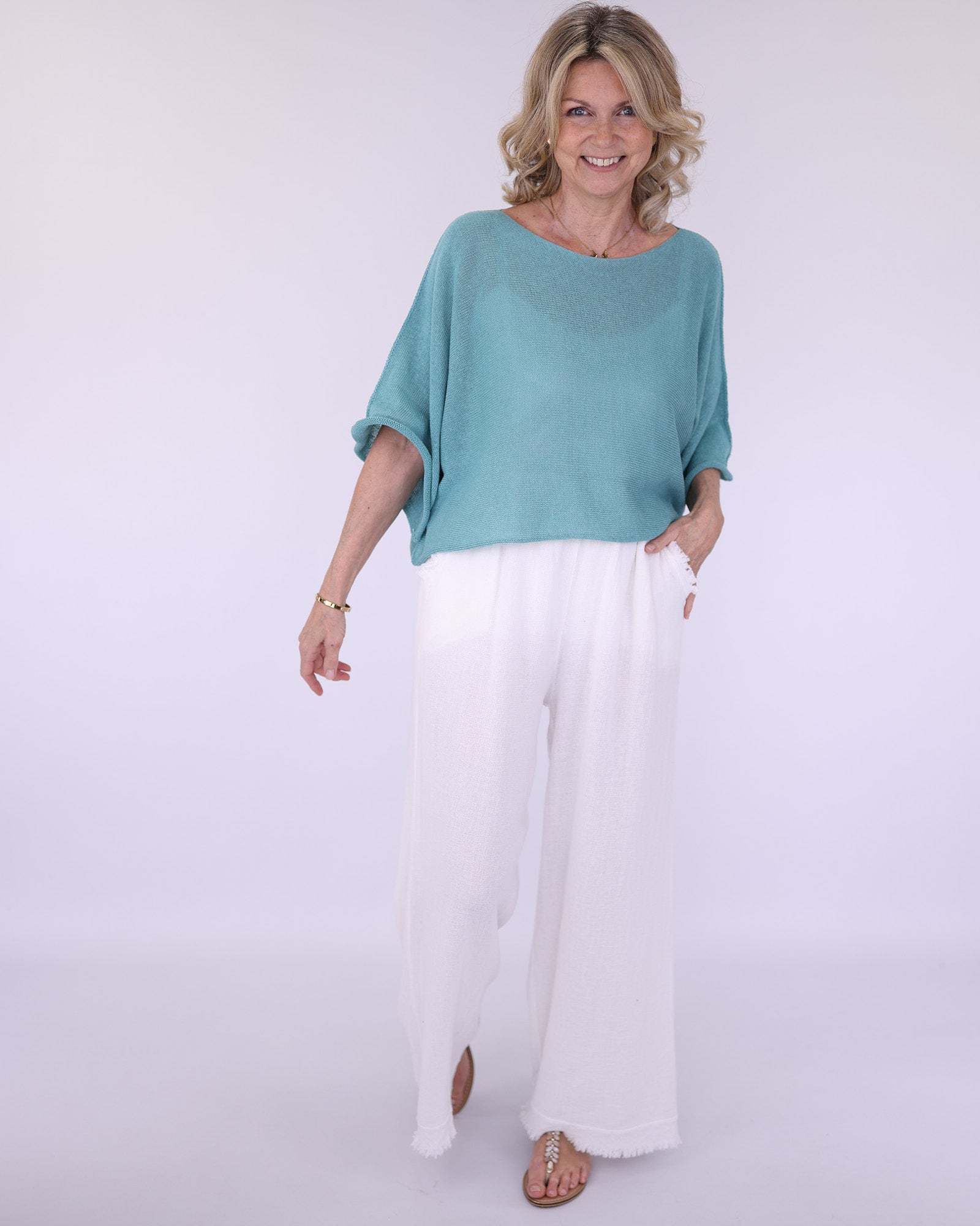 Linen and Cotton Blend Trousers