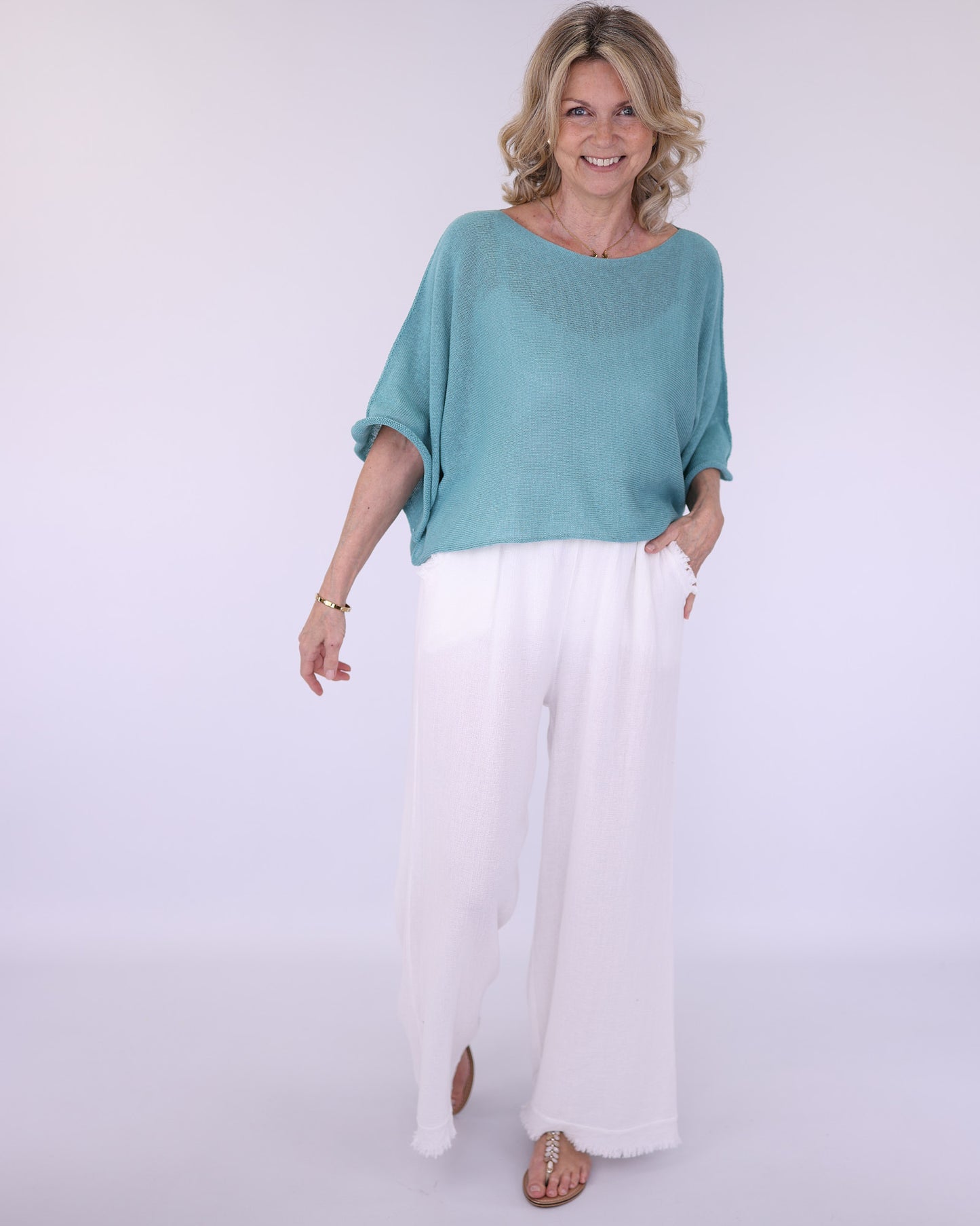 Linen and Cotton Blend Trousers