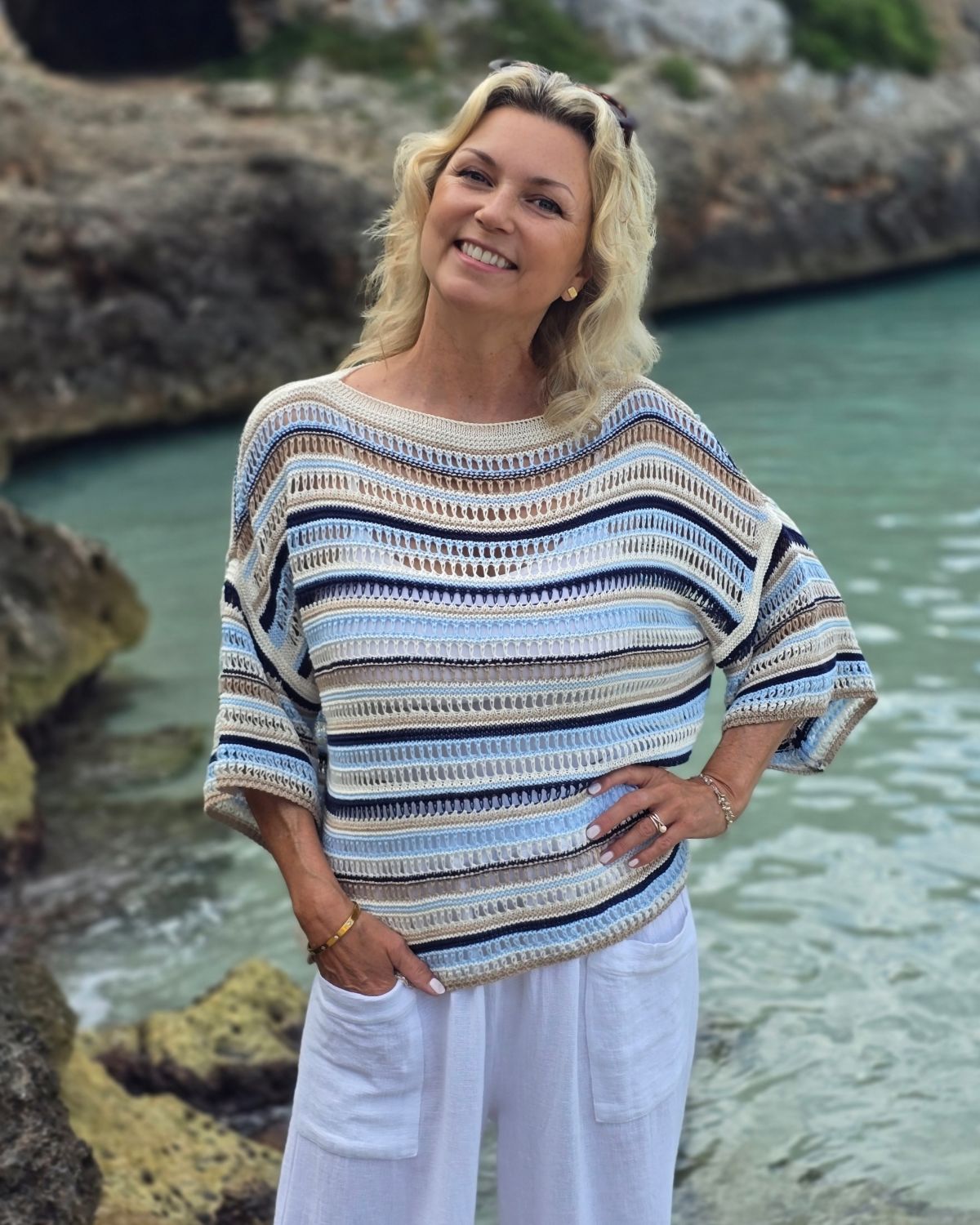 Cotton Blend Sienna Stripey Top