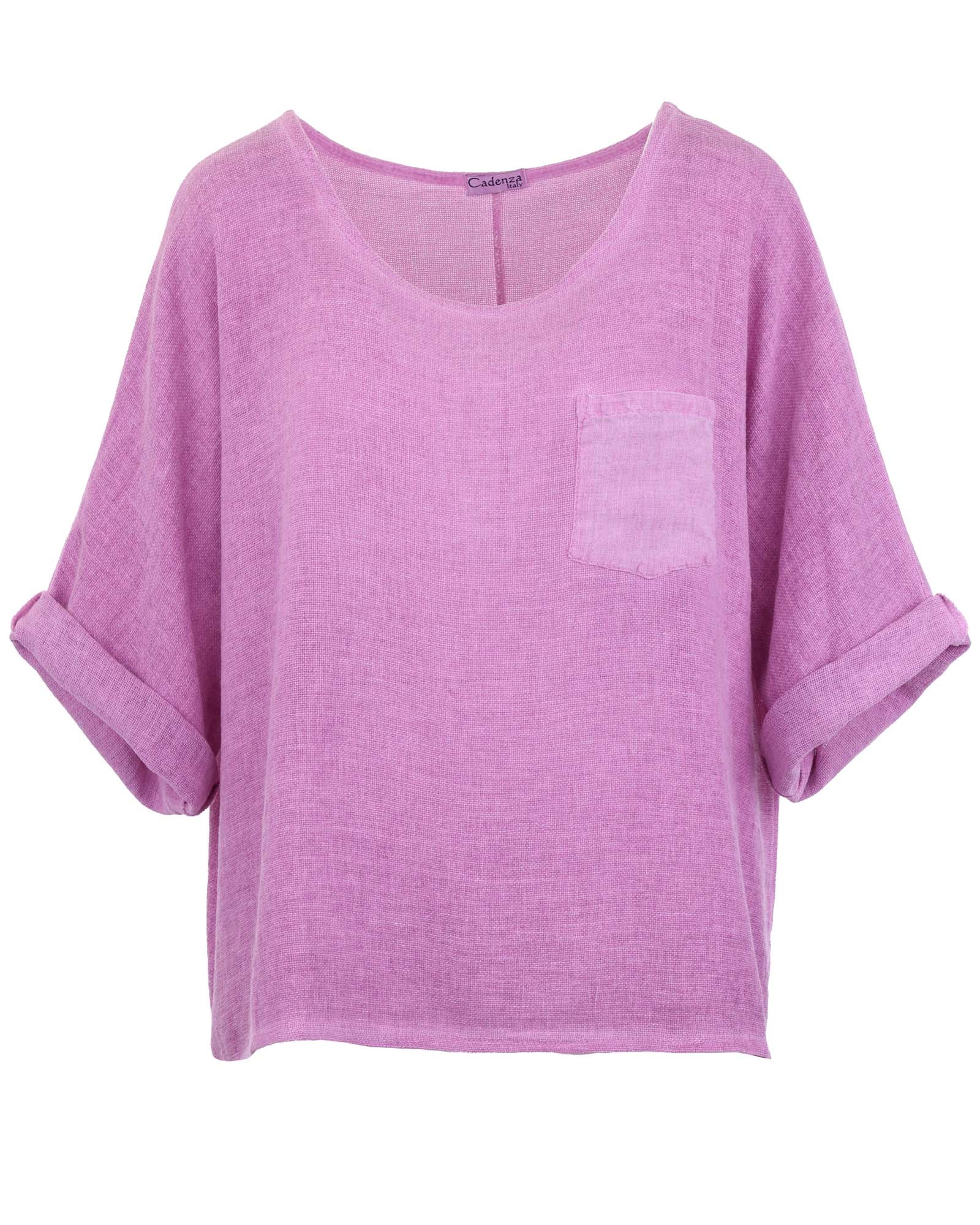 Linen and Cotton Blend Pocket Top