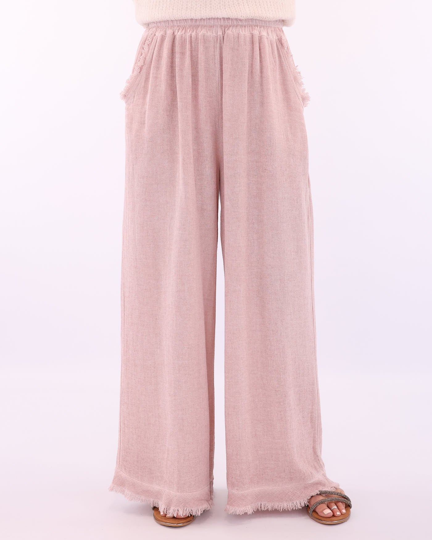 Linen and Cotton Blend Trousers