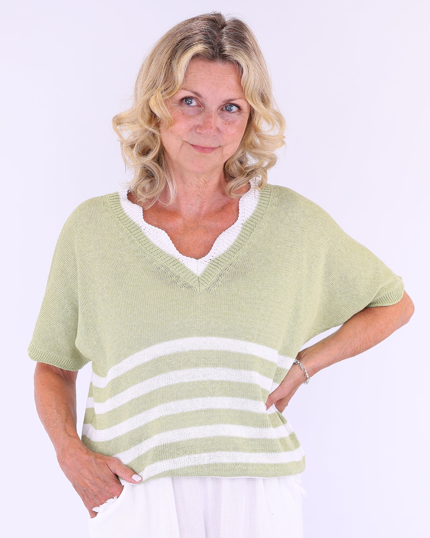 Cotton Blend Wave Top