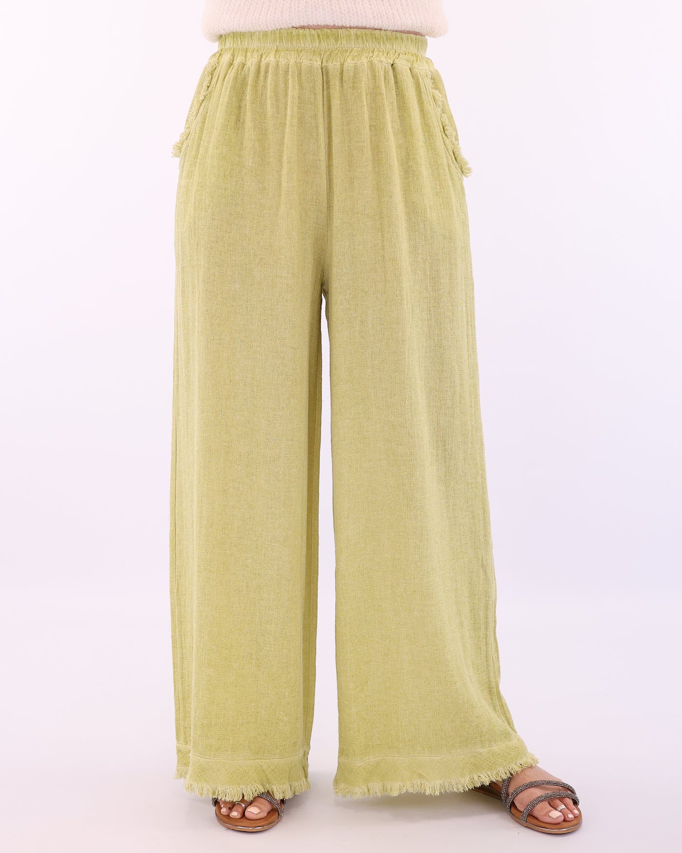 Linen and Cotton Blend Trousers