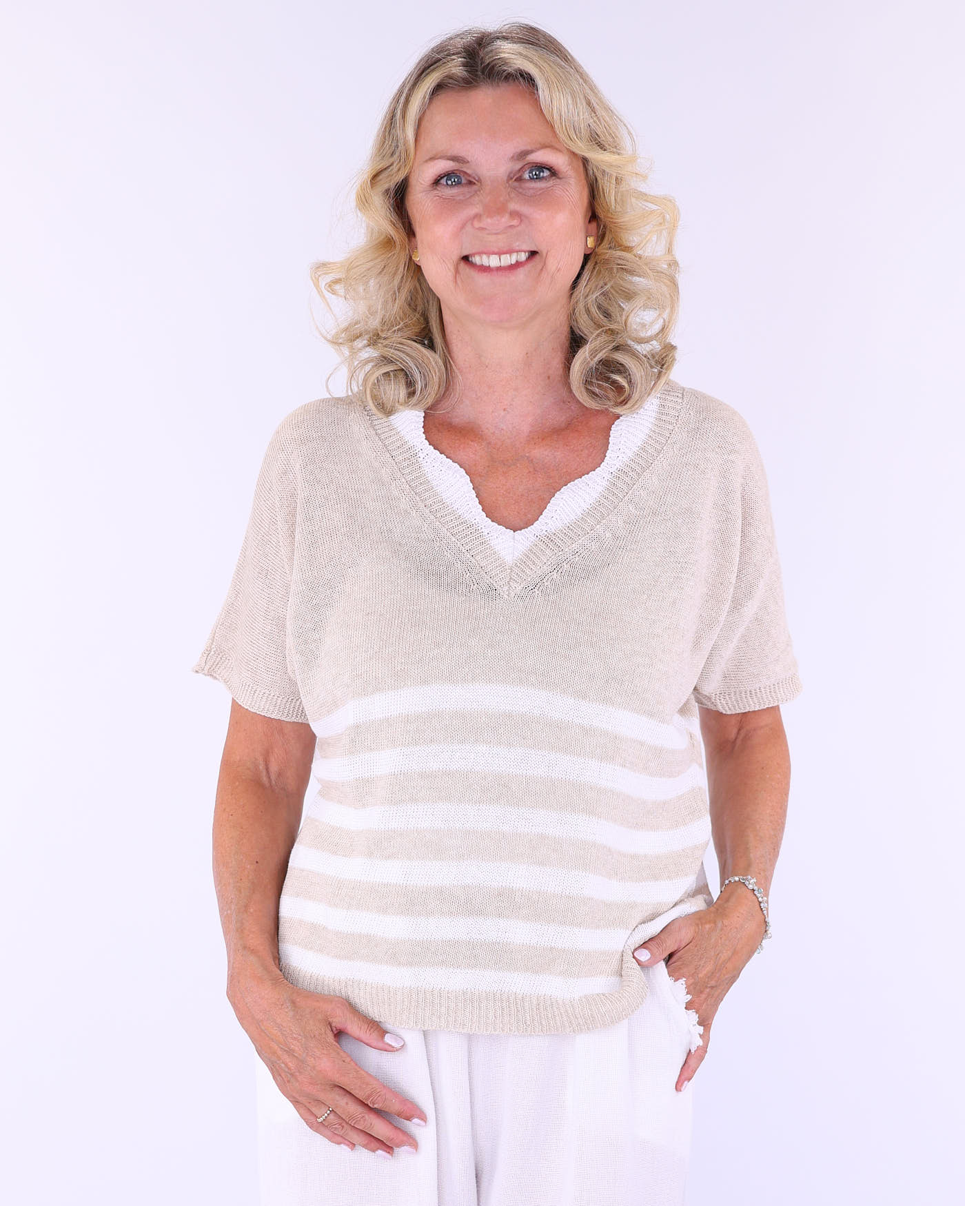 Cotton Blend Wave Top