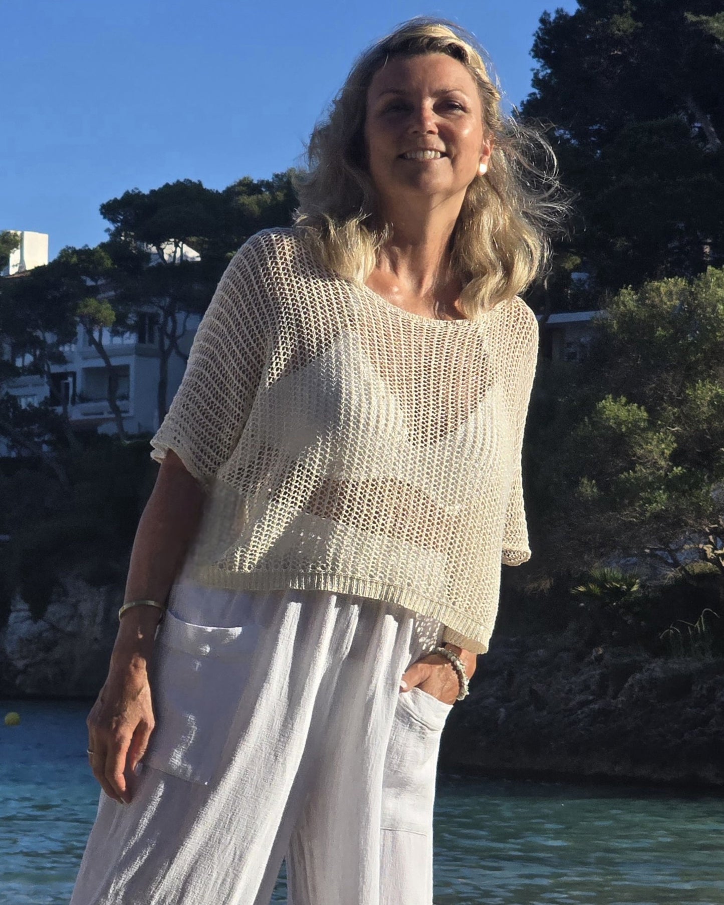 Cotton Blend Loose Knit Tunic