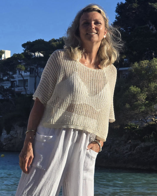 Cotton Blend Loose Knit Tunic