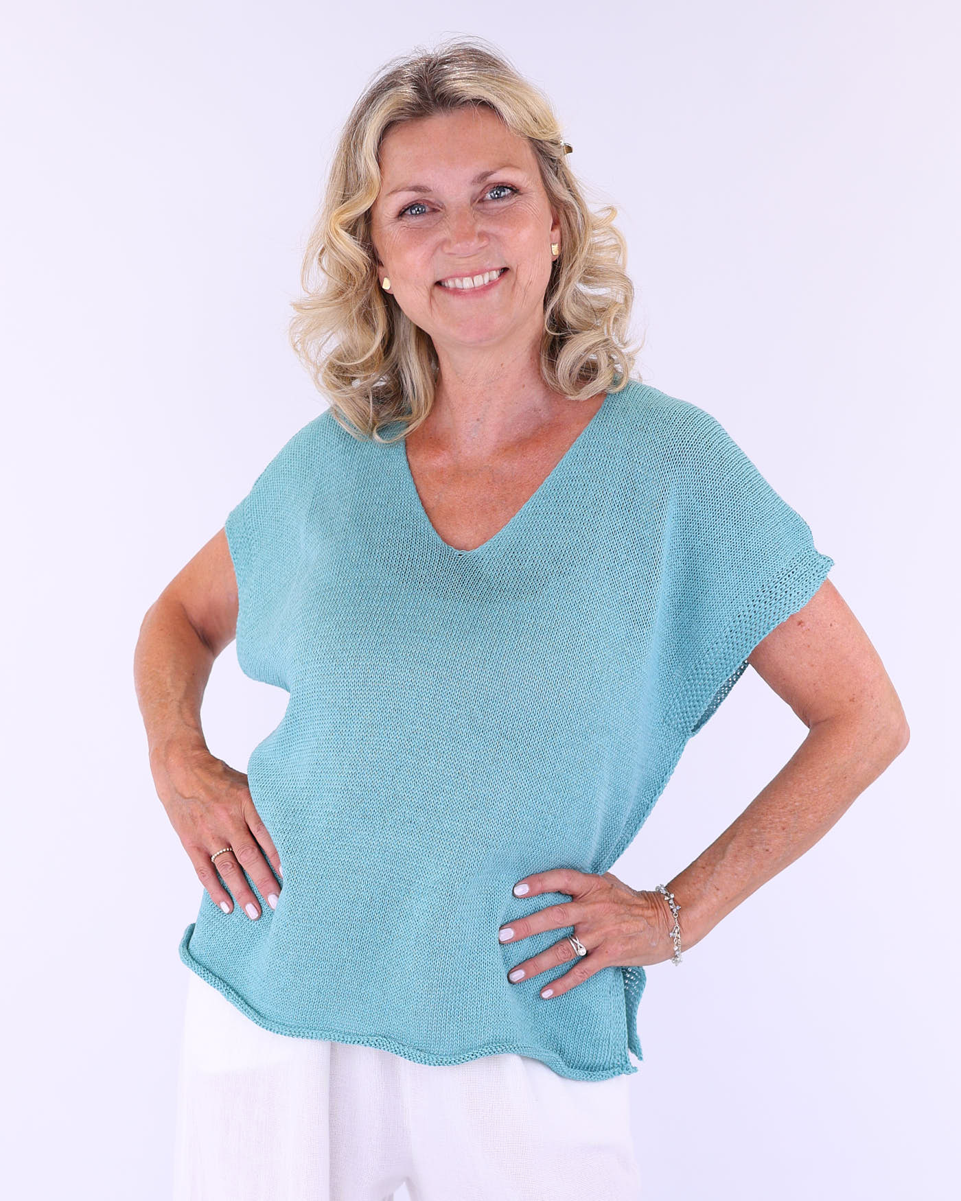 Cotton Blend Cap Sleeve T