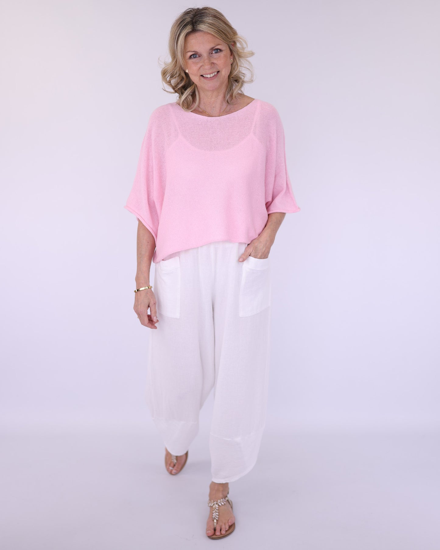 Linen and Cotton Blend Hareem Pants