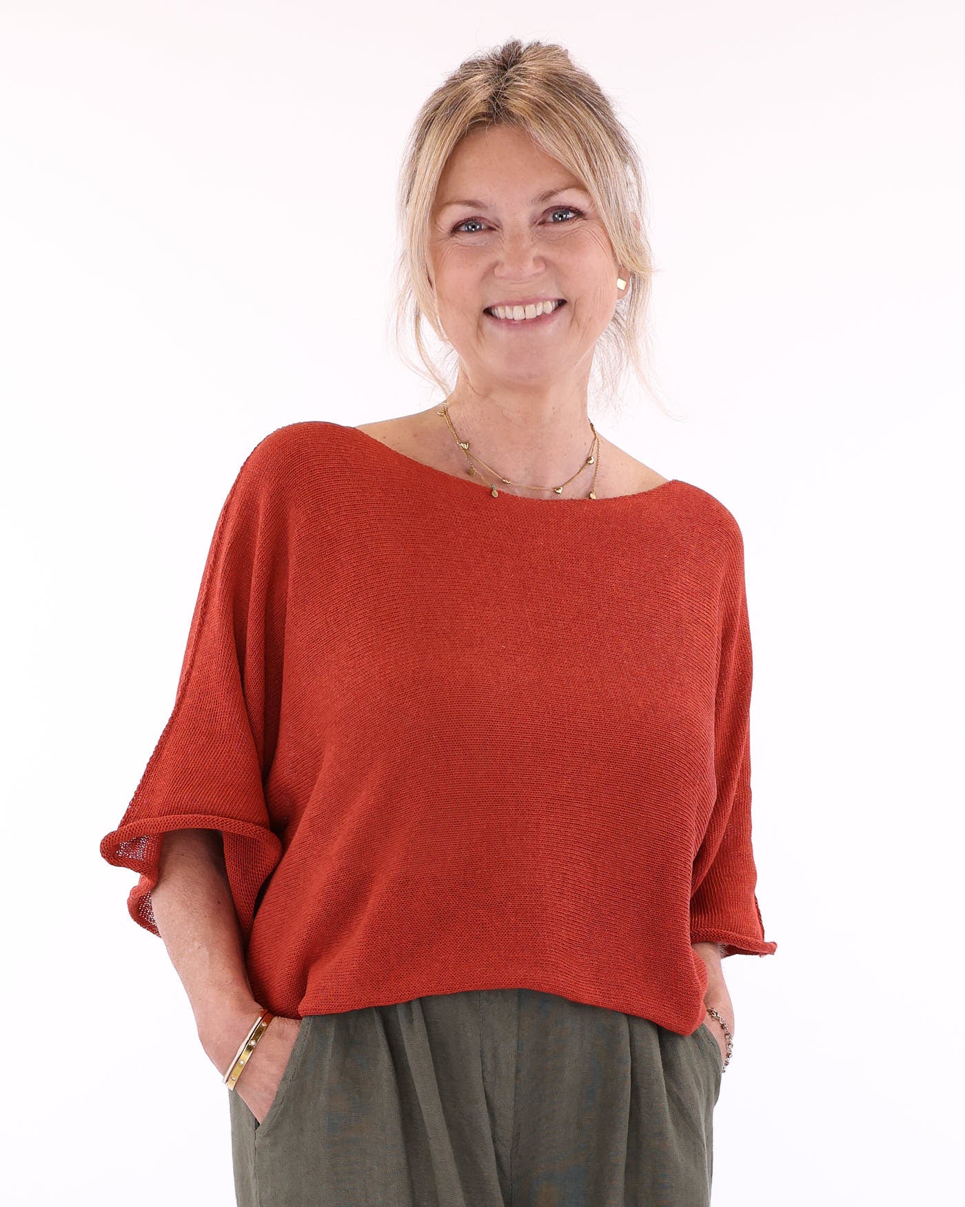 Cotton Blend Short Tunic Top