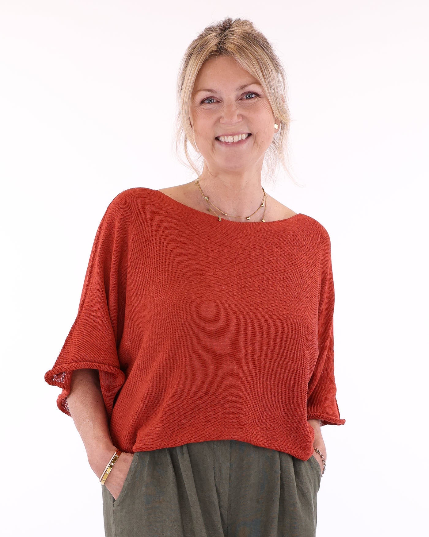 Cotton Blend Short Tunic Top