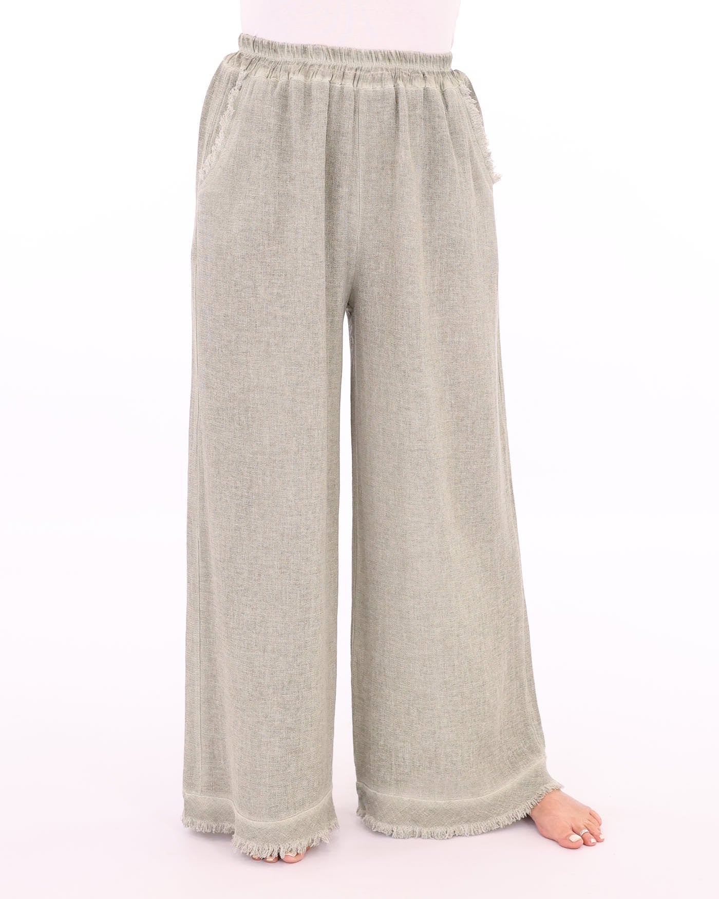 Linen and Cotton Blend Trousers