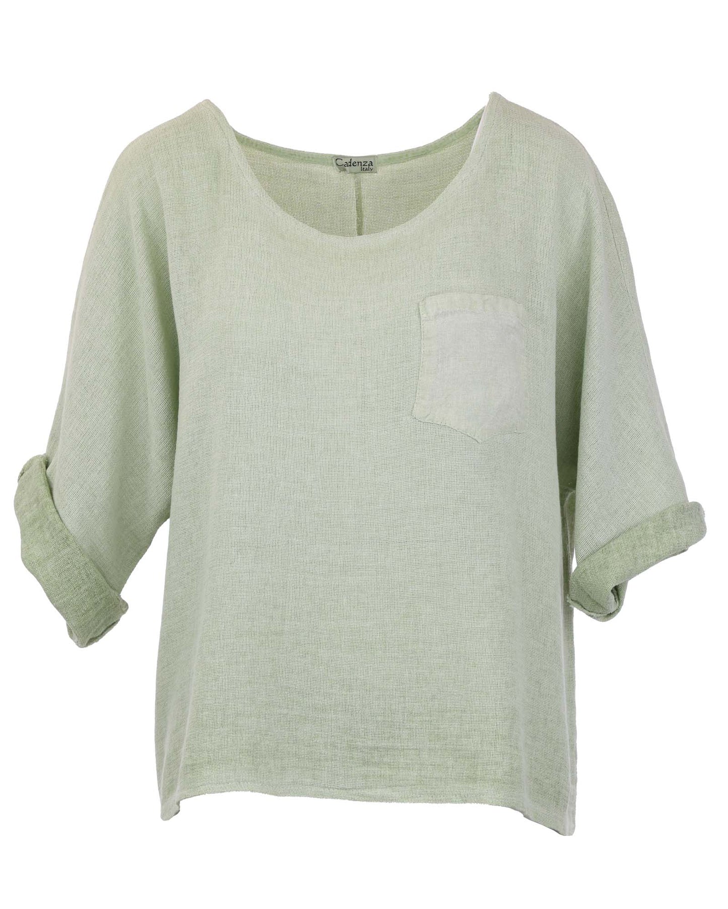 Linen and Cotton Blend Pocket Top
