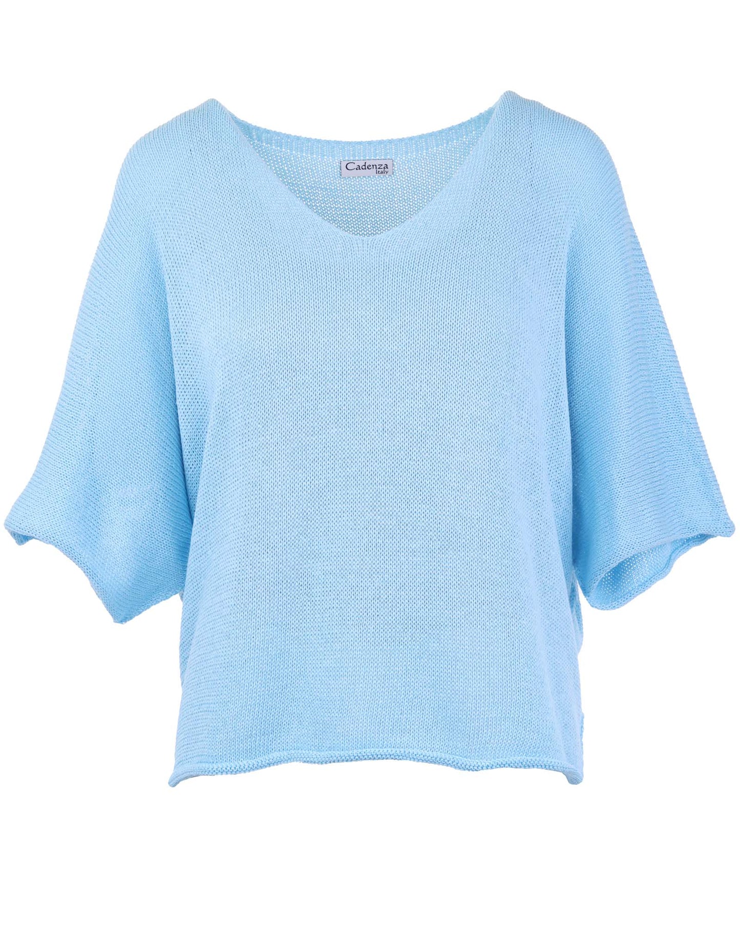 Cotton Blend V Neck Tunic Top