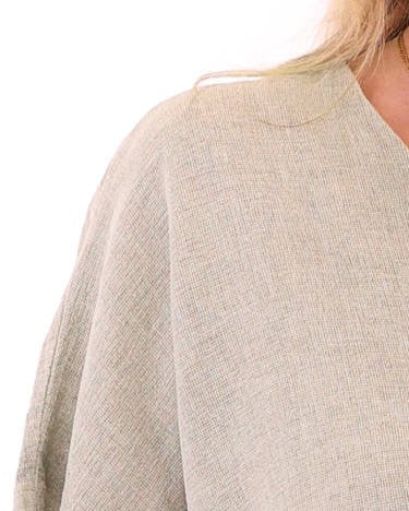 Linen and Cotton Blend Pocket Top