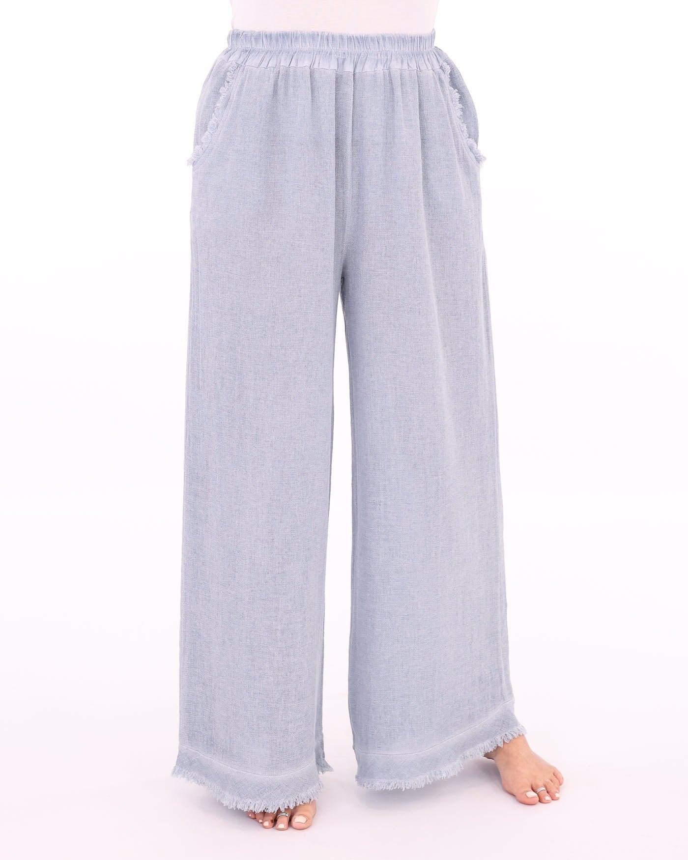 Linen and Cotton Blend Trousers