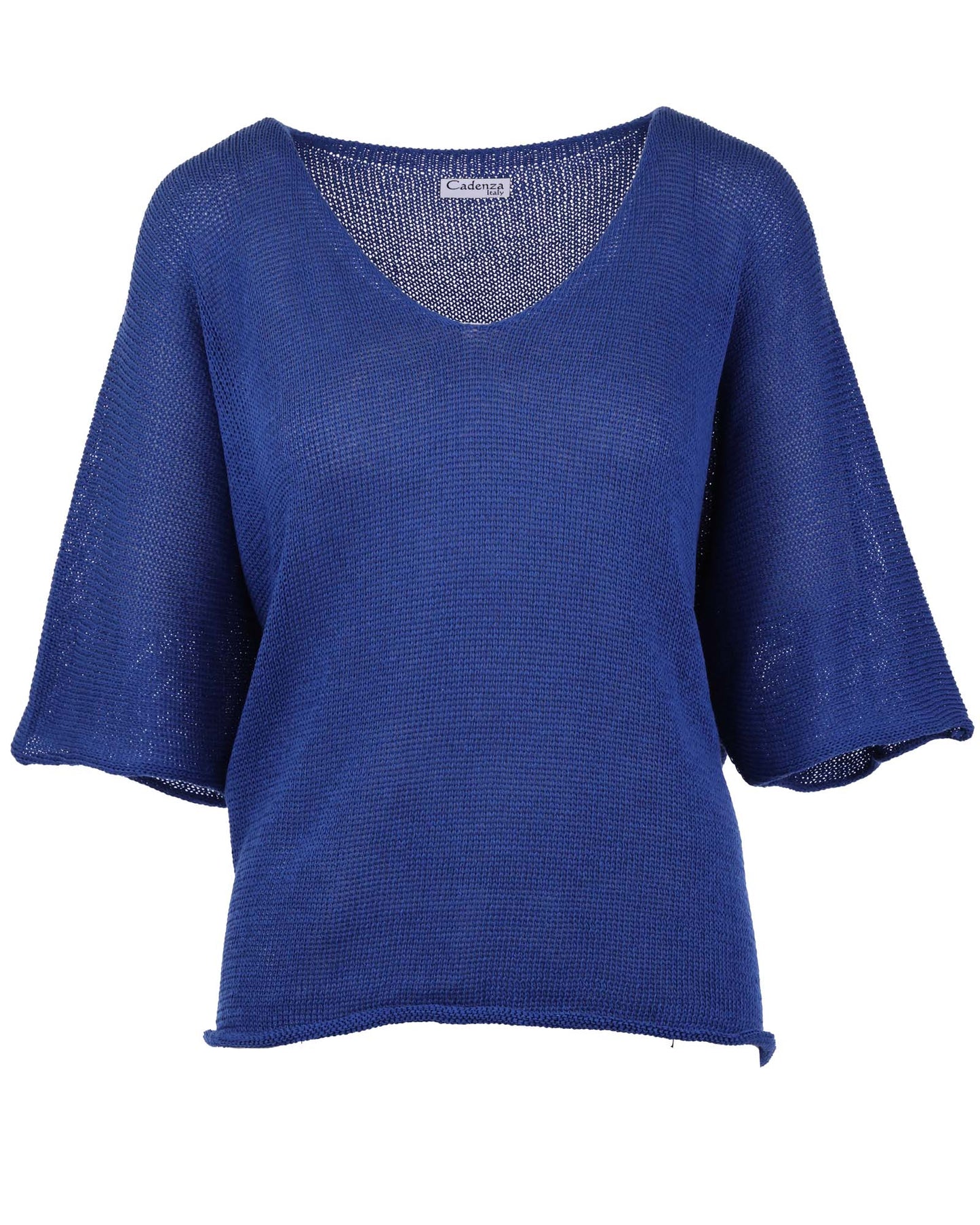 Cotton Blend V Neck Tunic Top