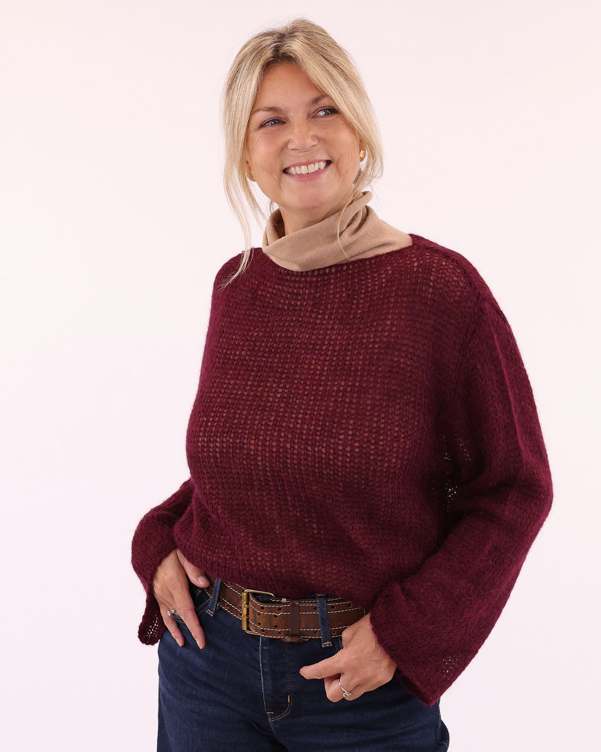 Viscose Blend High Neck Jumper