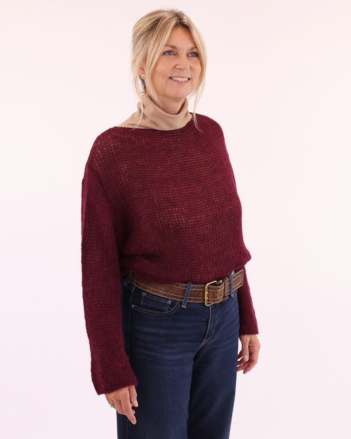 Viscose Blend High Neck Jumper