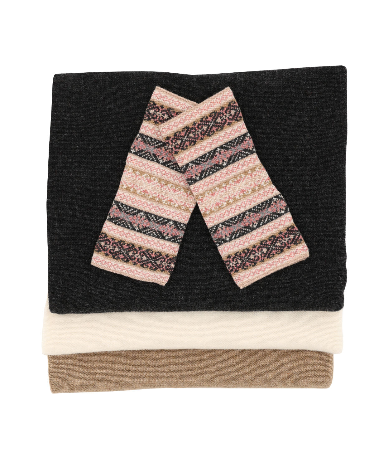 Cashmere Blend Fairisle Wrist Warmers