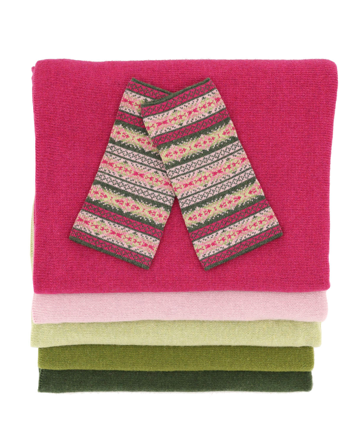Cashmere Blend Fairisle Wrist Warmers