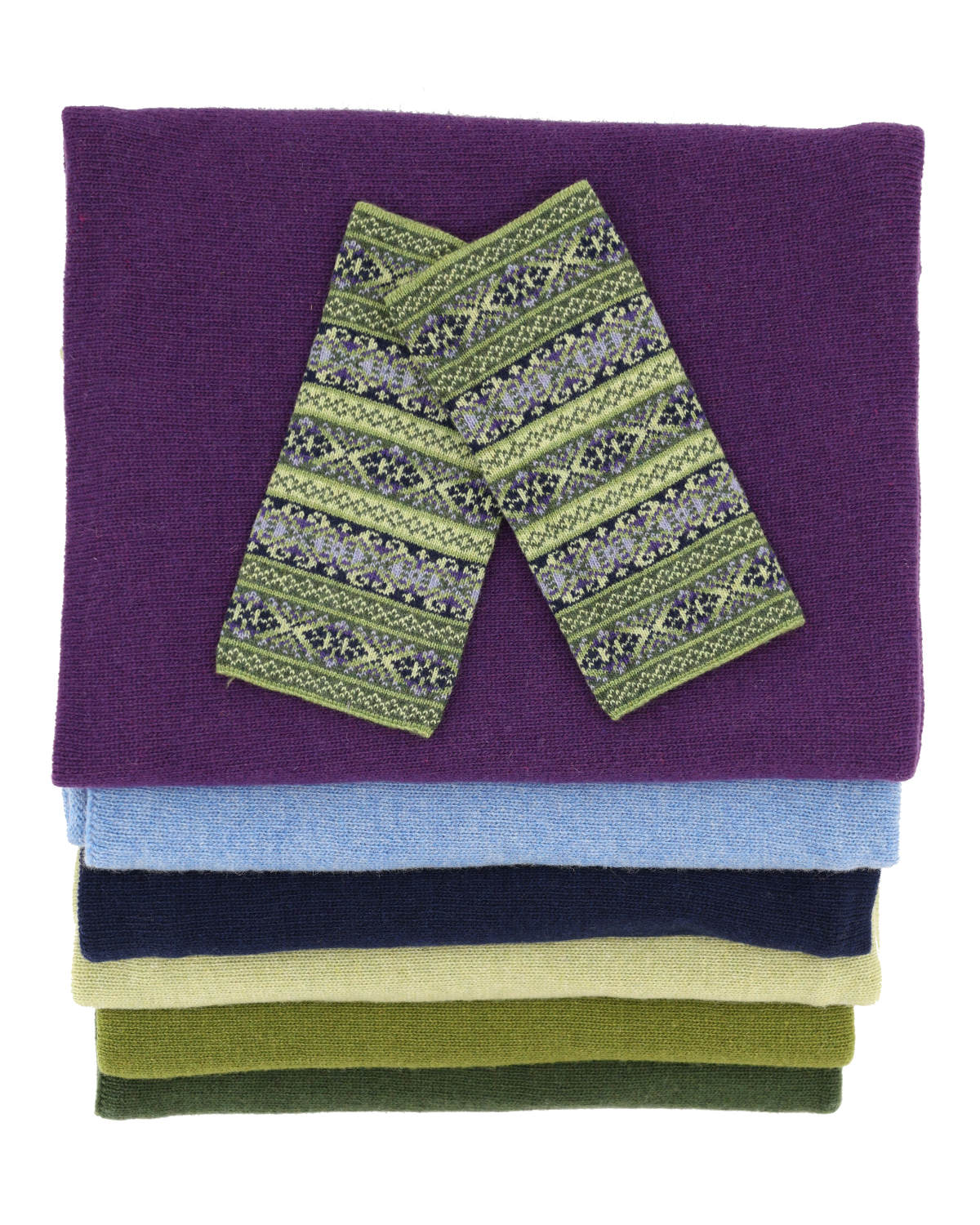 Cashmere Blend Fairisle Wrist Warmers