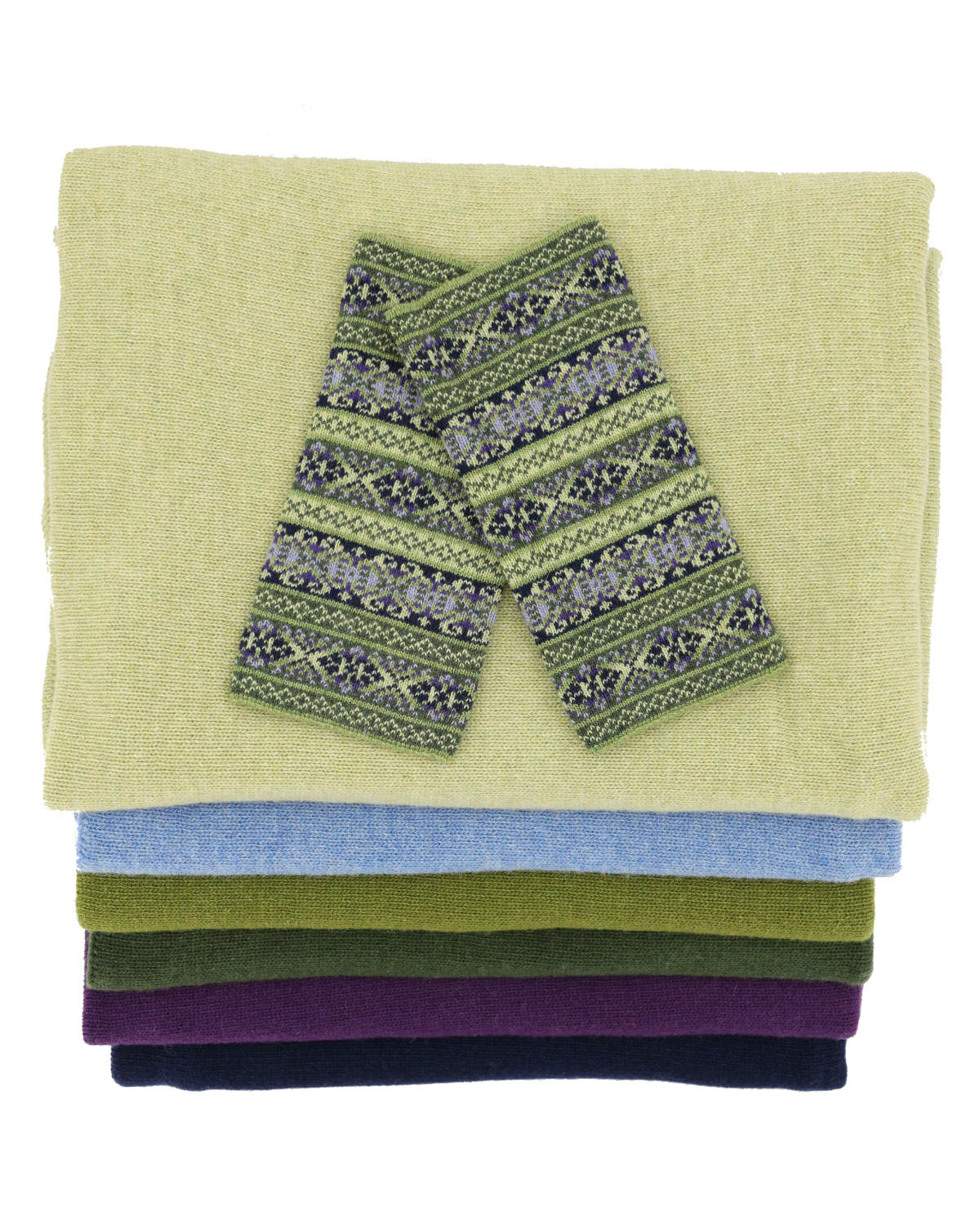 Cashmere Blend Fairisle Wrist Warmers