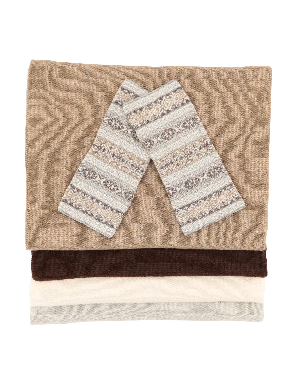 Cashmere Blend Fairisle Wrist Warmers