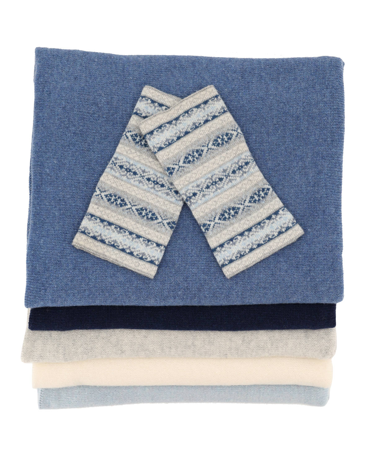 Cashmere Blend Fairisle Wrist Warmers
