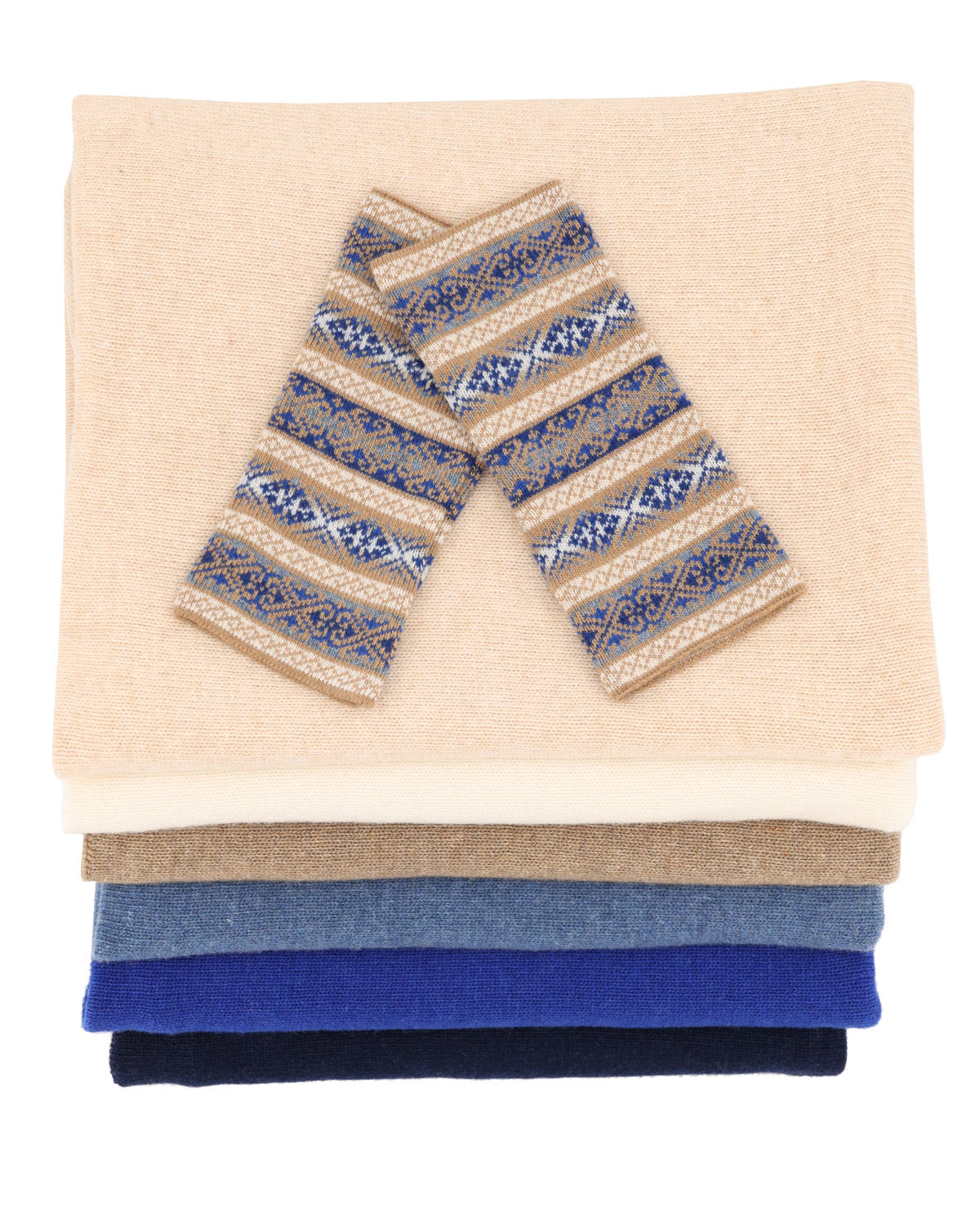 Cashmere Blend Fairisle Wrist Warmers
