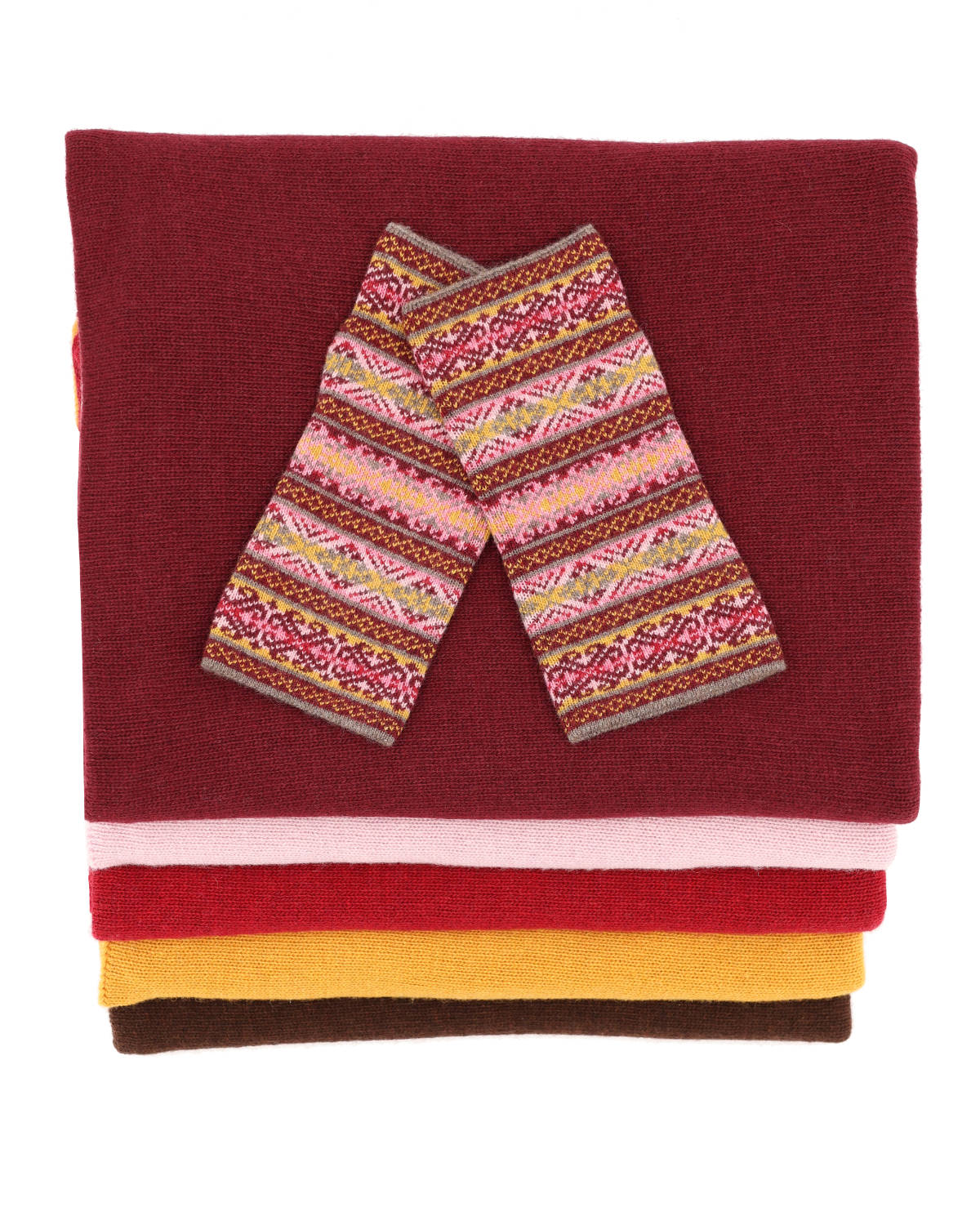 Cashmere Blend Fairisle Wrist Warmers