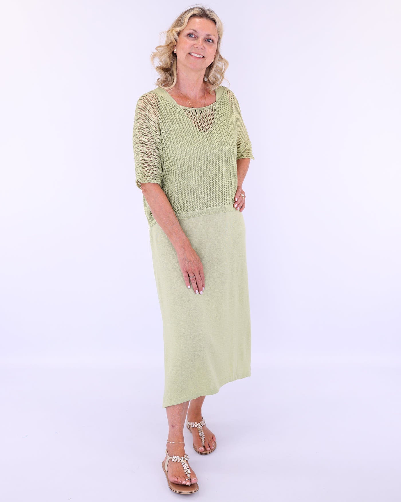 Cotton Blend Loose Knit Tunic
