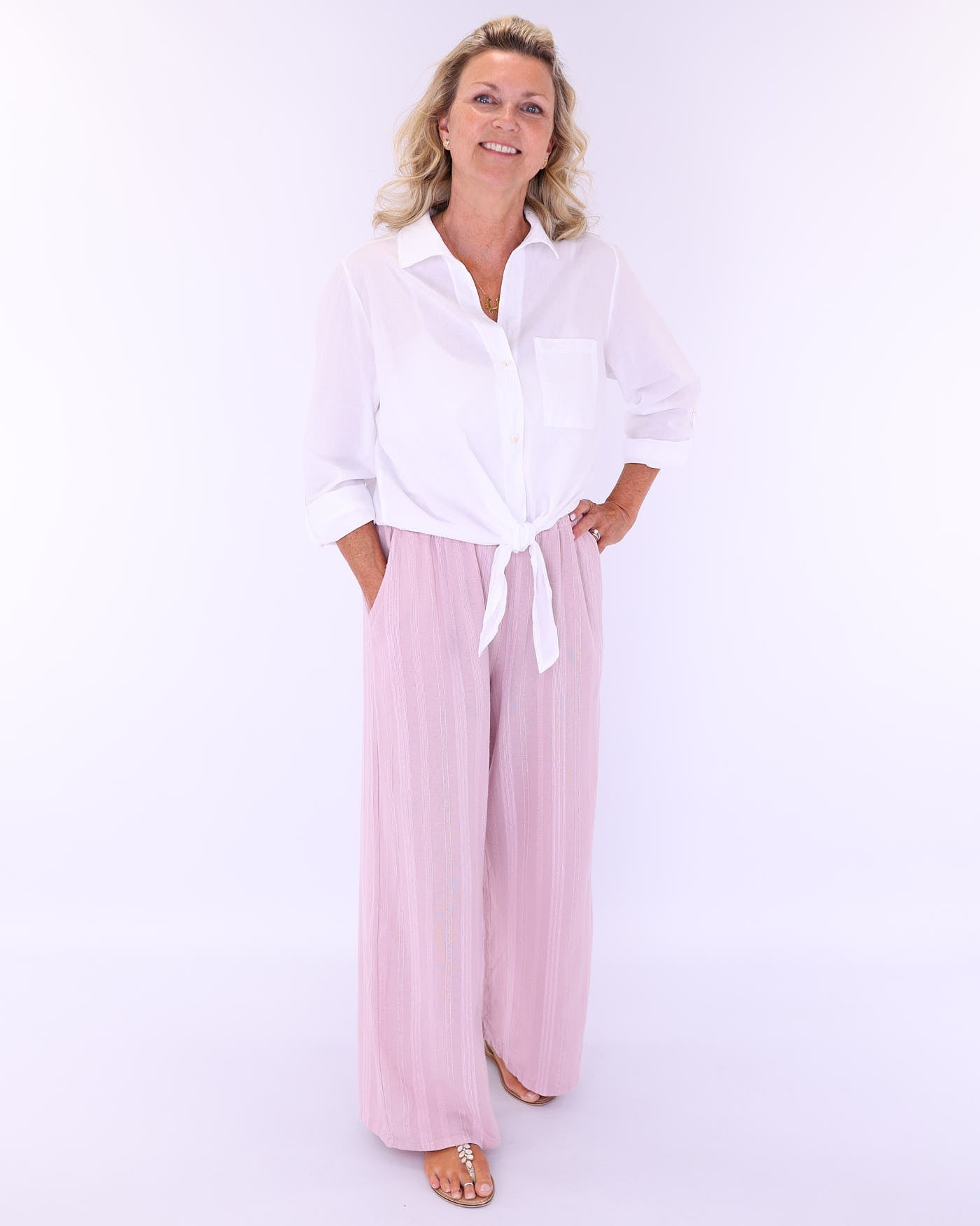 Cotton Straight Leg Trousers