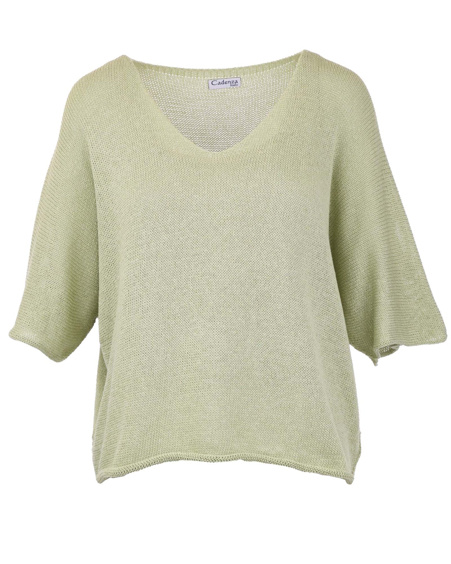 Cotton Blend V Neck Tunic Top