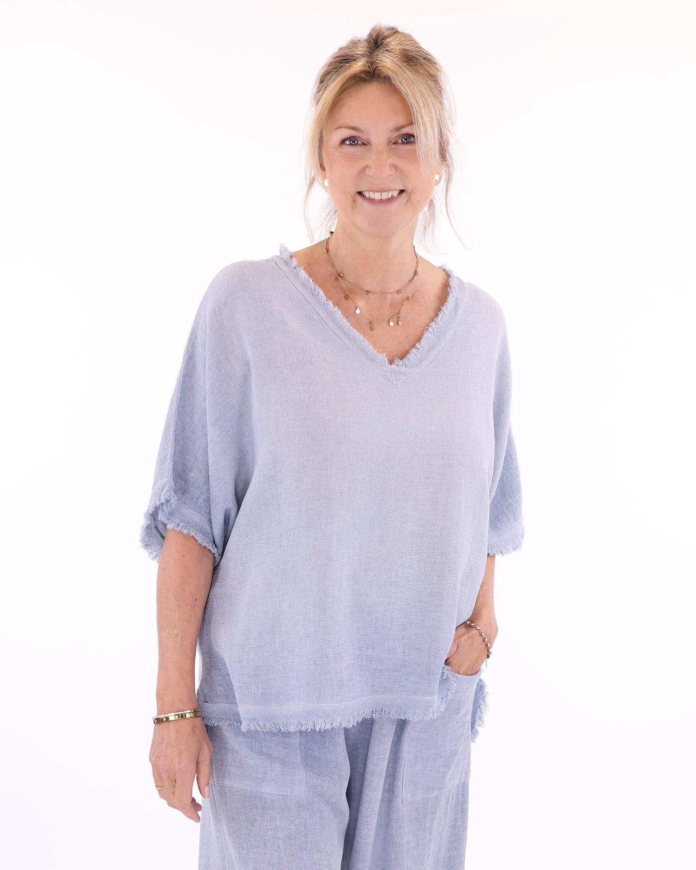 Linen and Cotton Frill Tunic