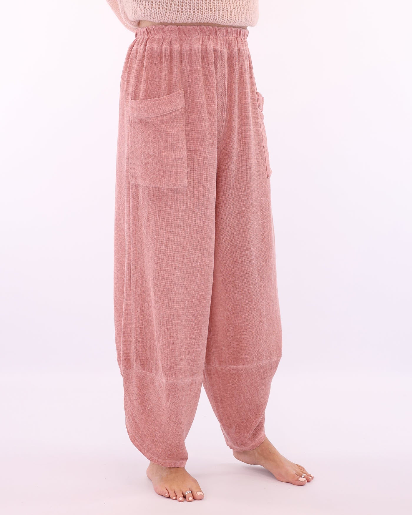 Linen and Cotton Blend Hareem Pants
