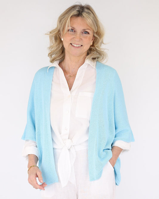 Cotton Blend Short Kimono