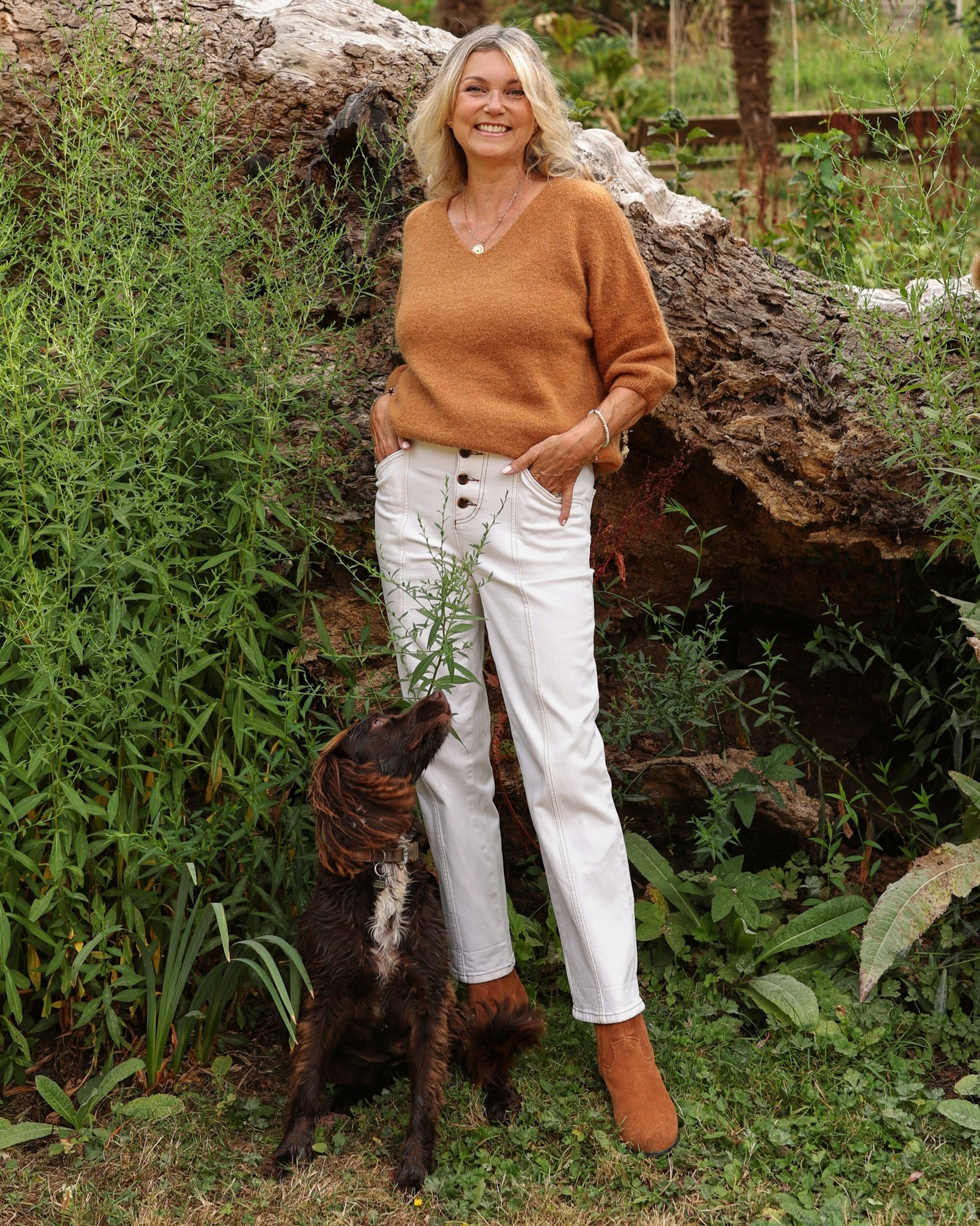 Alpaca Blend Short Sleeve V Neck Jumper