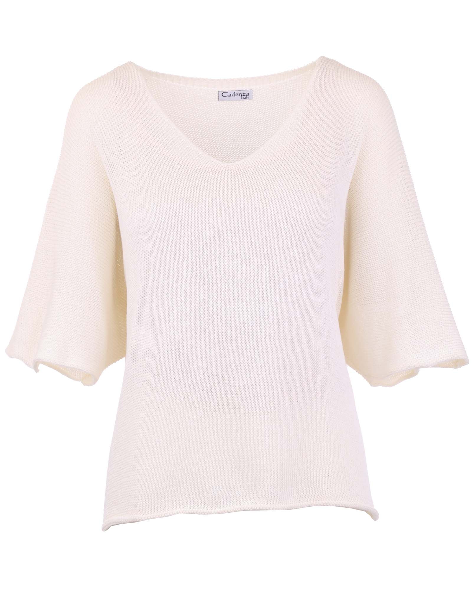 Cotton Blend V Neck Tunic Top