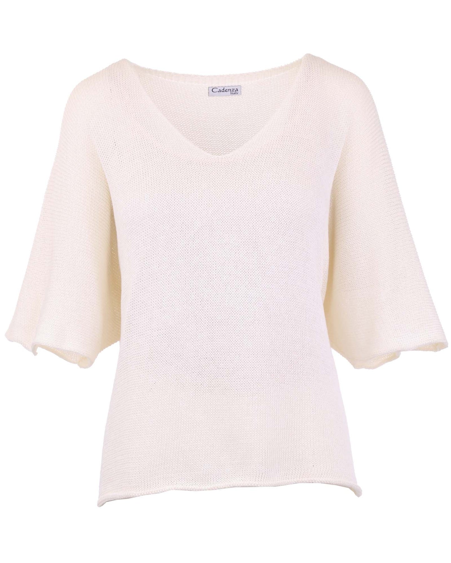 Cotton Blend V Neck Tunic Top