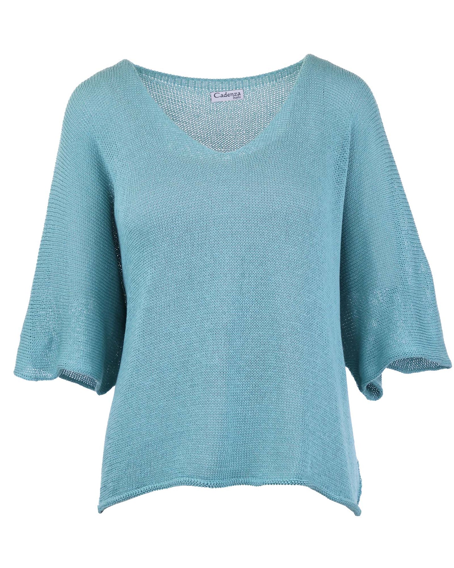 Cotton Blend V Neck Tunic Top
