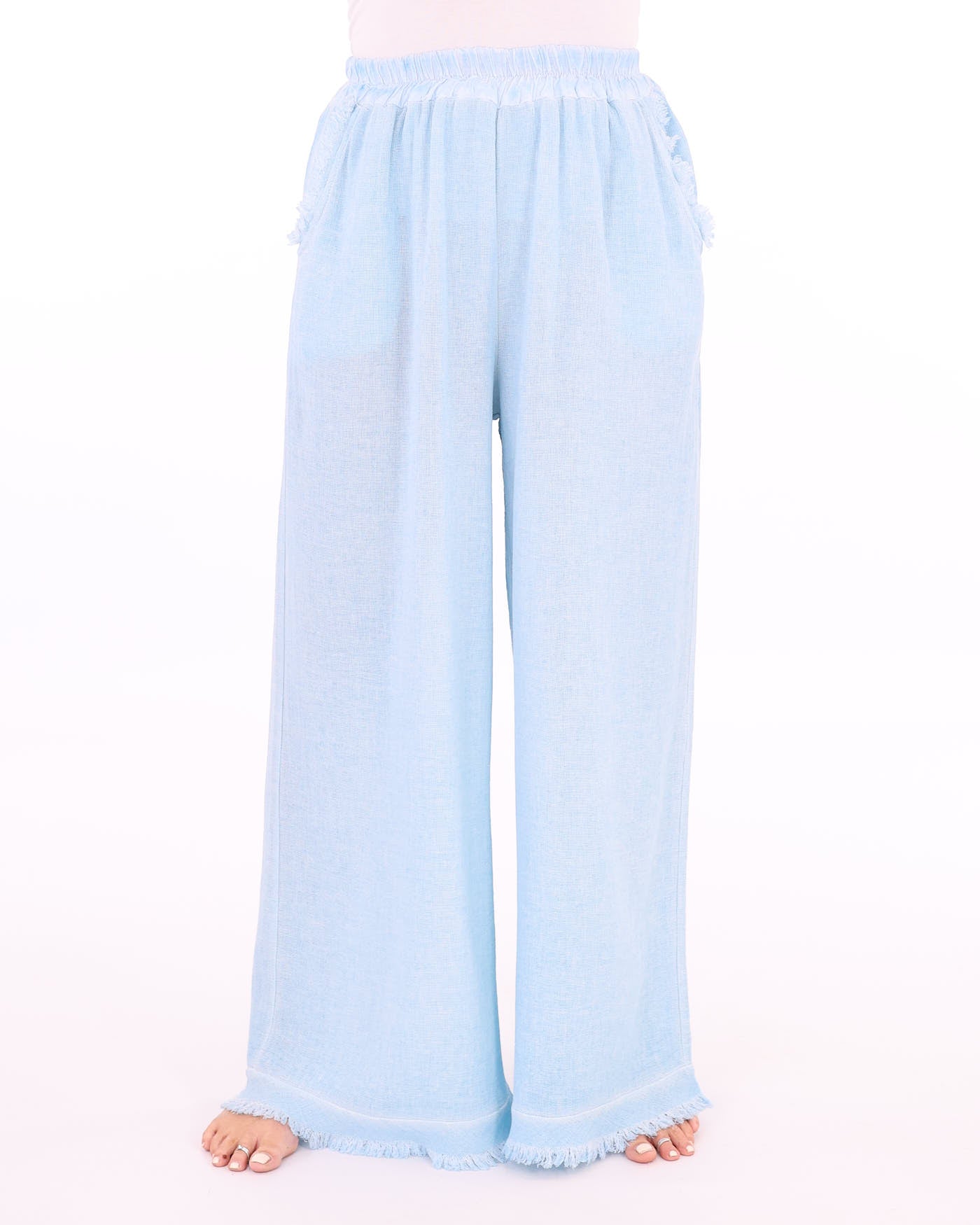 Linen and Cotton Blend Trousers
