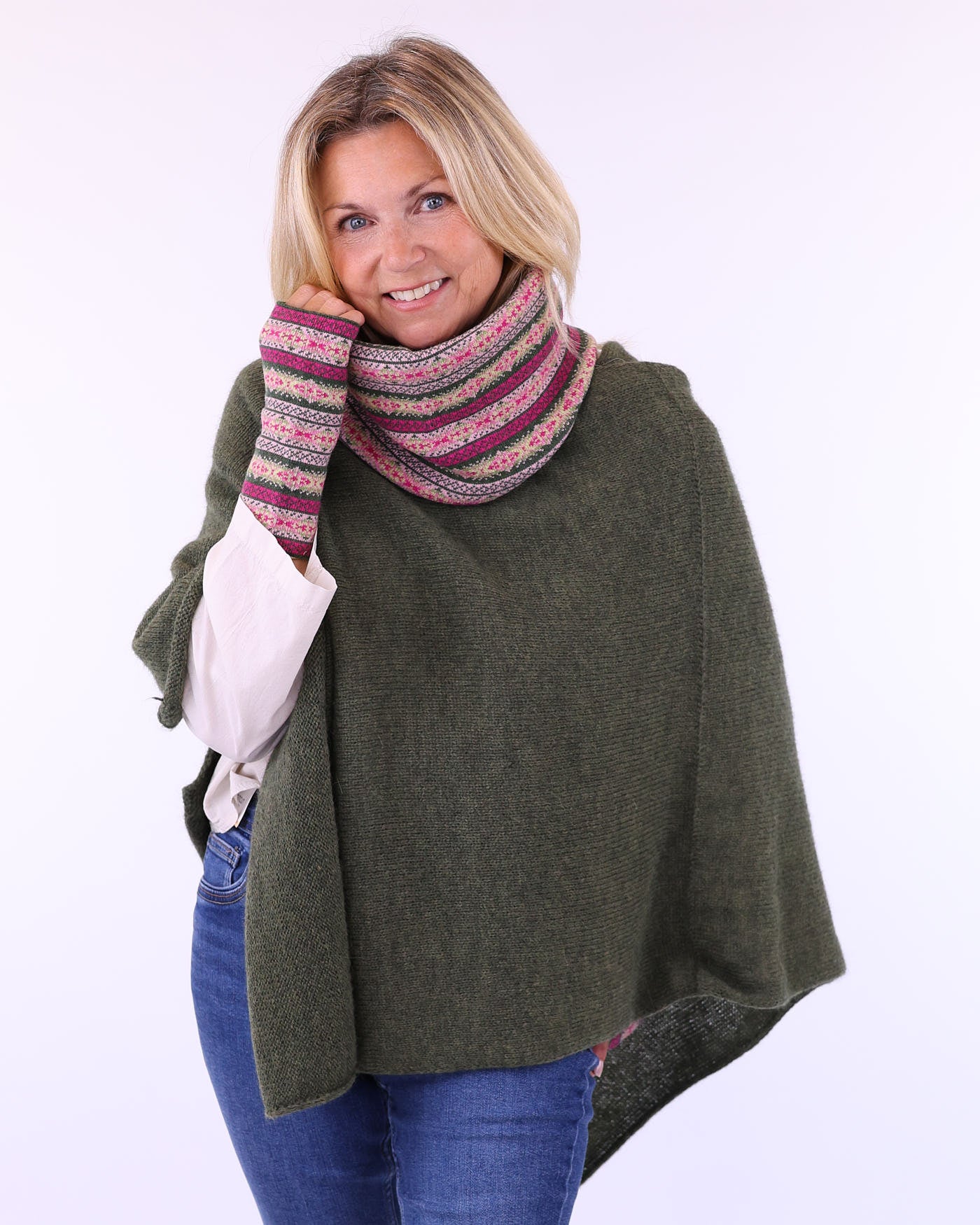 Cashmere Blend Fairisle Wrist Warmers