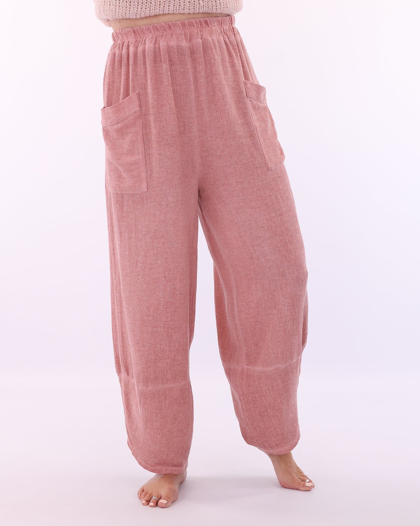 Linen and Cotton Blend Hareem Pants