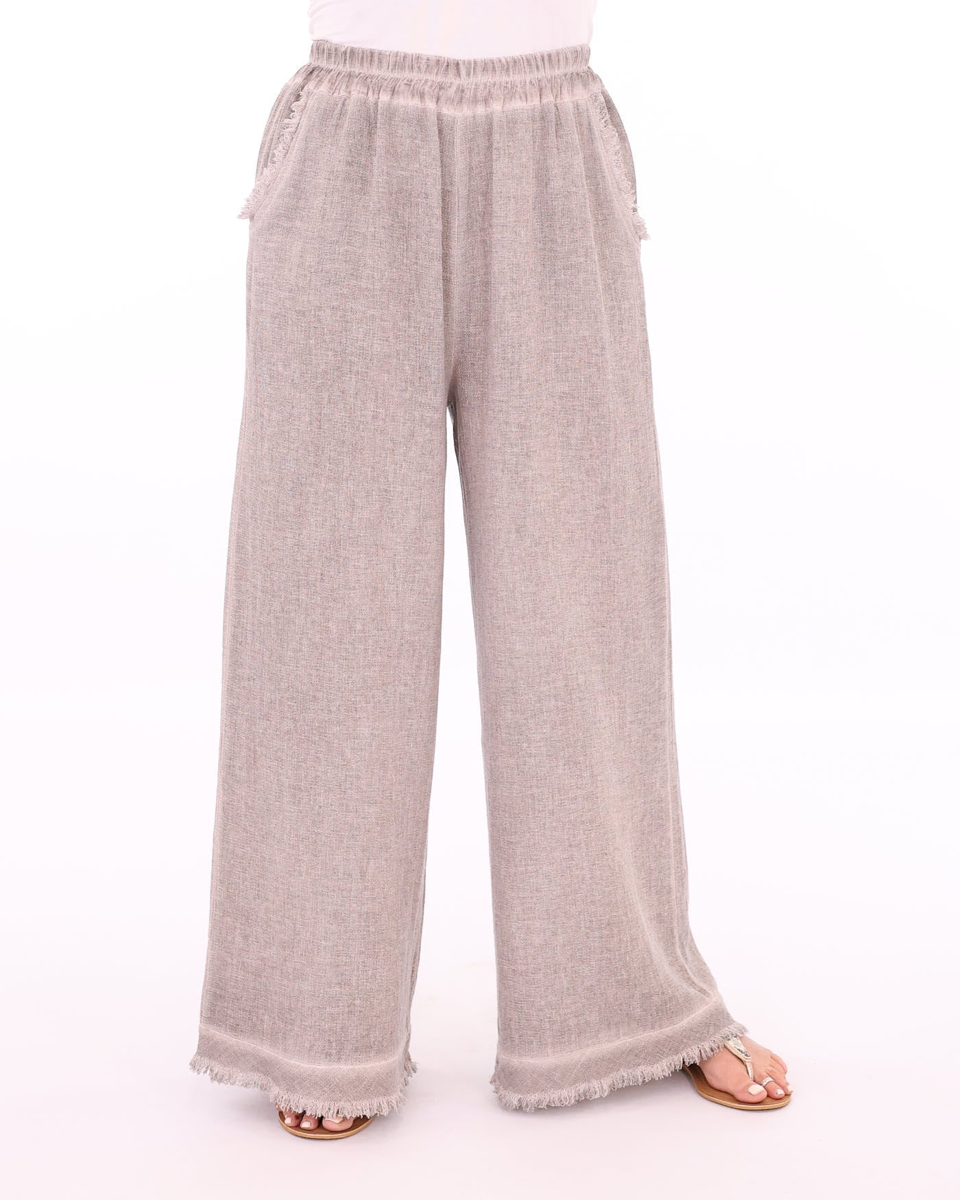 Linen and Cotton Blend Trousers
