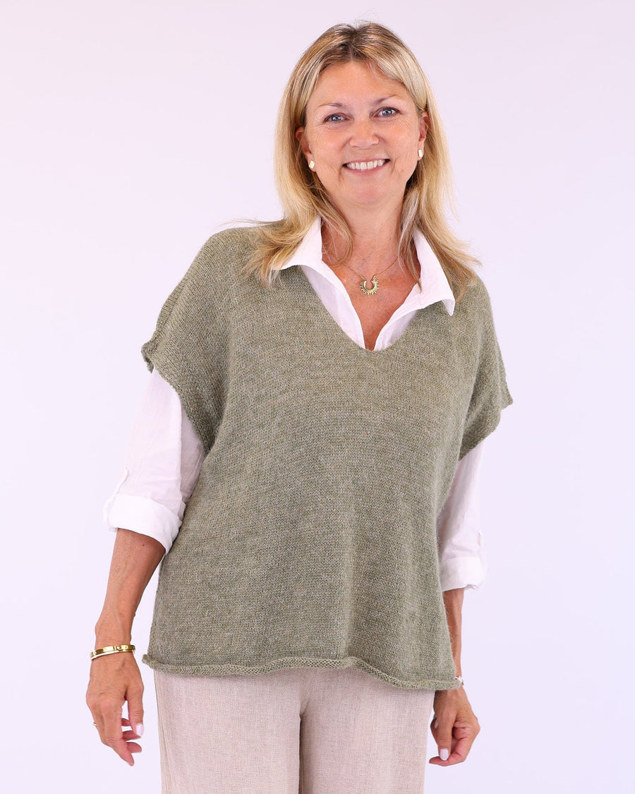Alpaca Blend V Neck Tunic